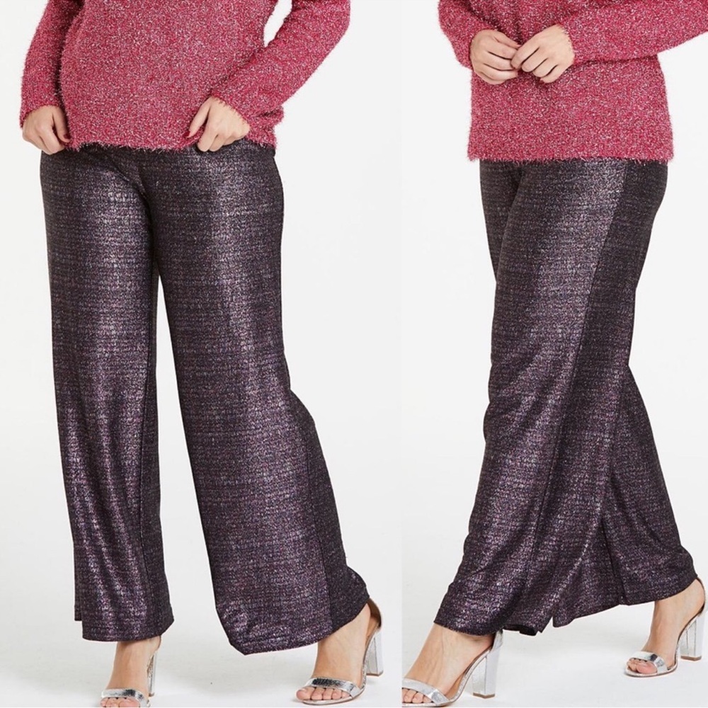 Attire wide legs elastic waist pants